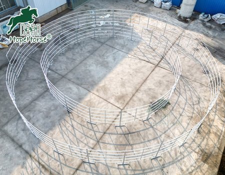 Marcheur pour chevaux avec clôture en tube d'acier