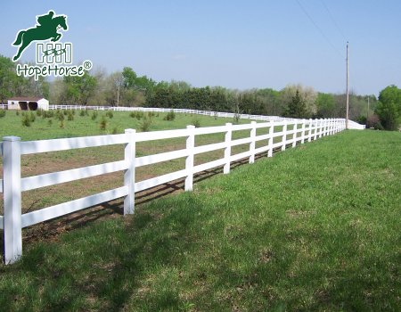 Clôture en vinyle à 3 rails