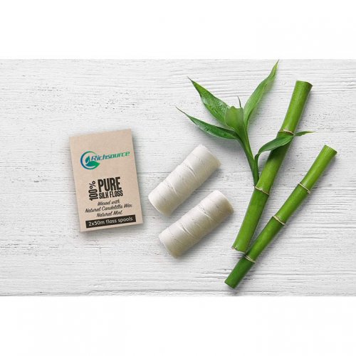 Silk dental floss