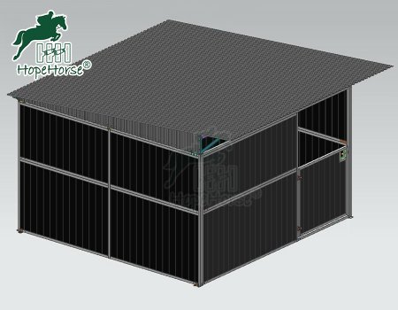 Semi-enclosed Horse Run in Shed