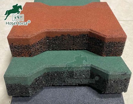 Fine grains on top bottom with coarse granule Rubber Paver