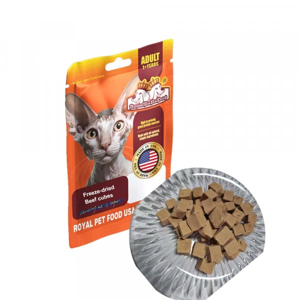 Freeze-dried beef cubes