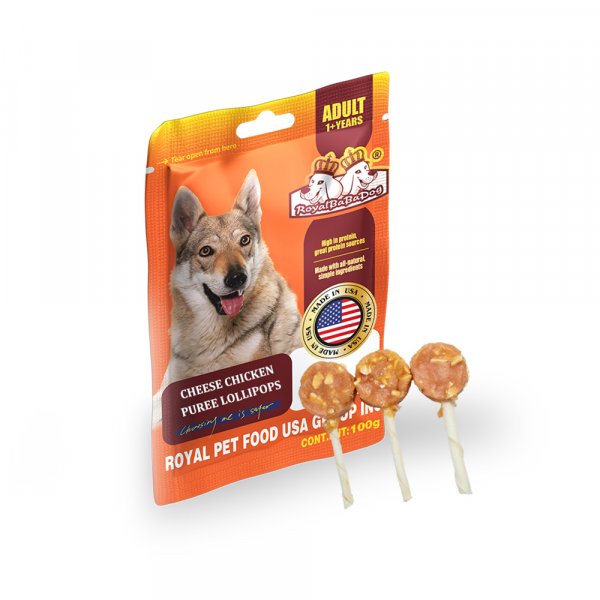 Cheese chicken puree lollipops